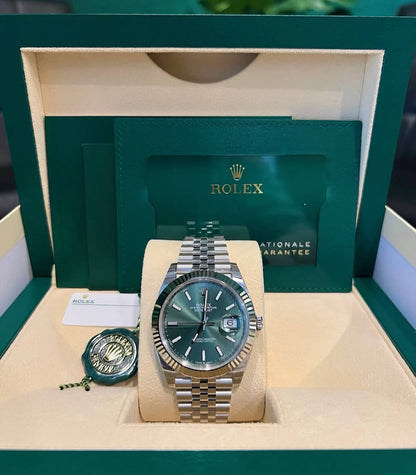 ROLEX DATEJUST JUBILÉE MINT GREEN ZIGRINATO