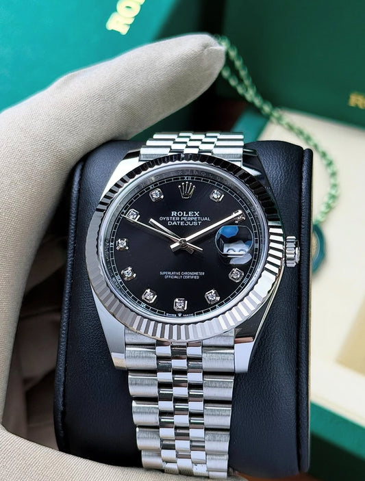 ROLEX DATEJUST JUBILEE BLACK DIAL DIAMOND