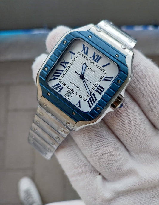 CARTIER SANTOS ACCIAIO & BLU