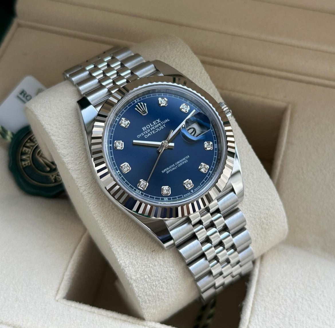 ROLEX DATEJUST JUBILEE OCEAN BLU DIAMOND