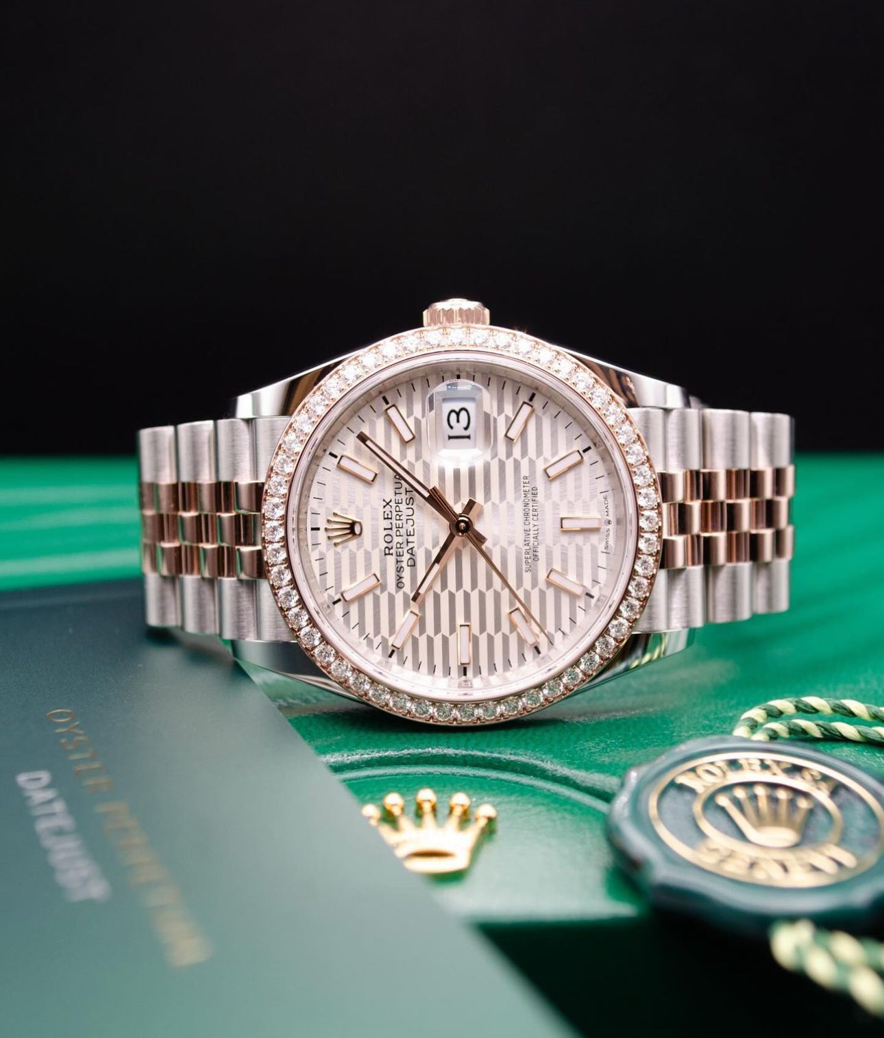 ROLEX DATEJUST JUBILEE BEZEL DIAMOND ROSE'